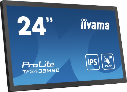 iiyama 23.8” 10pt Optical Bonded PCAP Open Frame Touch monitor with IPS panel technology, edge-to-edge glass design, anti-fingerprint coating and metal housing