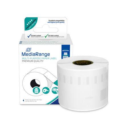 MediaRange Multi-purpose paper labels, for label printers using Dymo 99014/S0722430, permanent adhesive, 54x101mm, 220 pcs, black on white