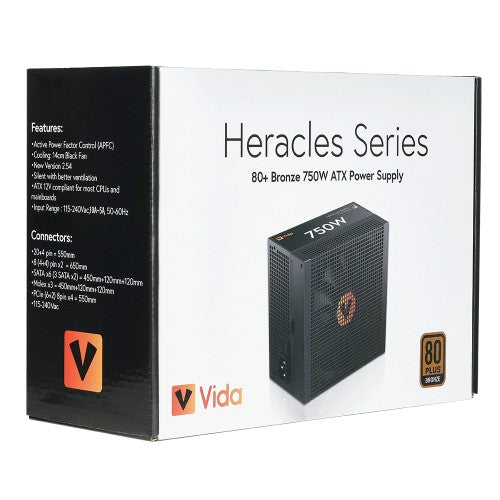 VIDA Heracles power supply unit 750 W 20+4 pin ATX ATX Black