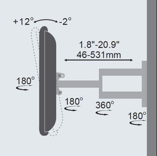Vivolink VLMW2355A TV mount/stand 139.7 cm (55") Black