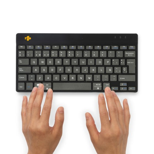 R-Go Tools Ergonomic keyboard R-Go Compact Break, compact keyboard with break software, QWERTY (ES), Bluetooth, black