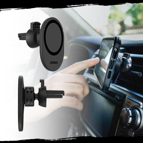 OtterBox Wireless Car Air Vent Mount for MagSafe, Strong Magnetic Alignment and Attachment with MagSafe, Easily Adjustable and Secure Design, Compatbile with iPhone 14/iPhone 13/iPhone 12 Series, Black