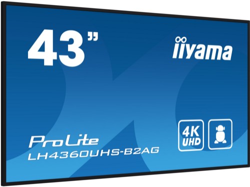 iiyama 43" 4K UHD professional digital signage display with advanced control and connectivity options