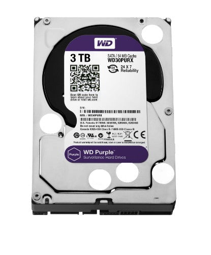 Western Digital Purple internal hard drive 3 TB 5400 RPM 64 MB 3.5" Serial ATA III