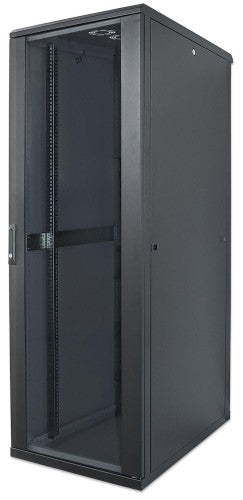 Intellinet 19" Network Cabinet - Free Standing, 42U, 600x600mm (width x depth), Black, Flatpack, Max 1500kg, Multi-Point Door Lock, One Lock Per Side Panel, Usable Depth 123 to 373mm, IP20 rated, Rack, Steel