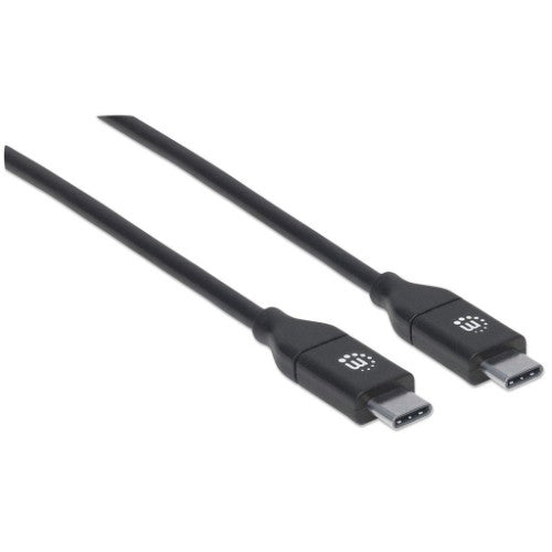 Manhattan USB-C to USB-C Cable, 2m, Male to Male, 480 Mbps (USB 2.0), 5A (super fast charging), Hi-Speed USB, Black, Lifetime Warranty, Equivalent to USB2C5C2M