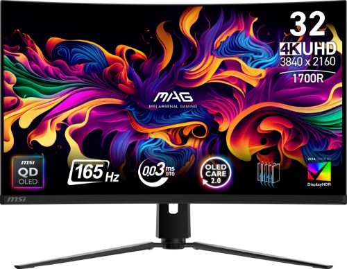 MSI MAG 321CUP QD-OLED computer monitor 80 cm (31.5") 3840 x 2160 pixels 4K Ultra HD Black