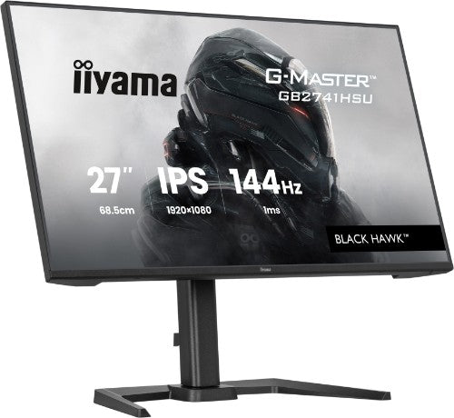 iiyama G-MASTER Get ahead with the 27" GB2741HSU Black Hawk monitor with IPS Panel Technology, 1ms MPRT and height adjustabe stand