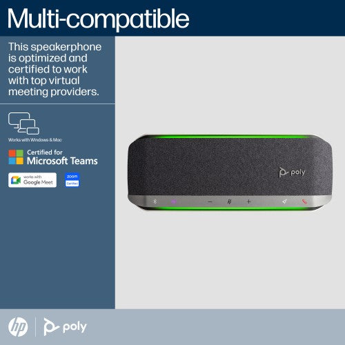 HP Poly Sync 40+ Microsoft Teams Certified USB-A USB-C Speakerphone +BT700 USB-A Adapter