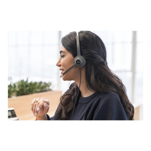 Cisco Headset 532, Wired Dual On-Ear Quick Disconnect Headset with USB-A Adapter, Charcoal, 2-Year Limited Liability Warranty (CP-HS-W-532-USBA=)