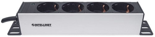 Intellinet 10" 1U Rackmount 4-Output Power Distribution Unit (PDU) EU CEE 7/3 Outlets, With Power Indicator, No Surge Protection, Built-in 1.8m Power Cord with EU CEE 7/4 Plug