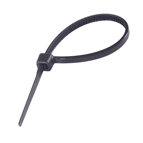 connektgear Plastic Cable Ties (High Tensile Strength) 370 x 4.8mm - Pack of 100 Black