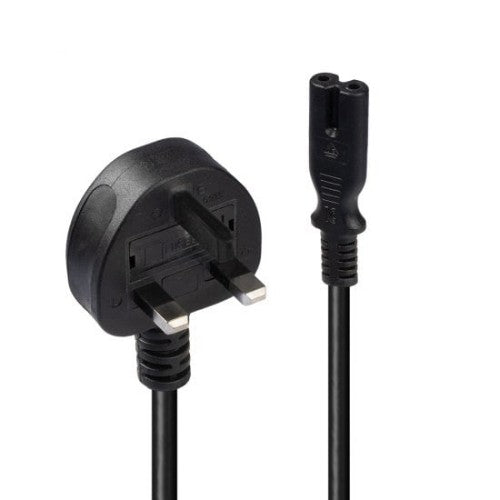 Lindy 3m UK 3 Pin Plug To IEC C7 Mains Power Cable, Black