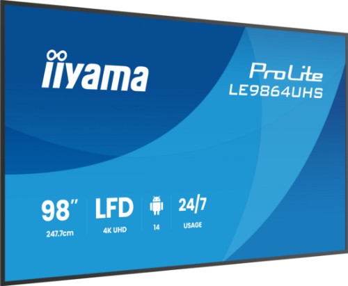 iiyama 98" 4K UHD Most powerful professional digital signage display with advanced control and connectivity options