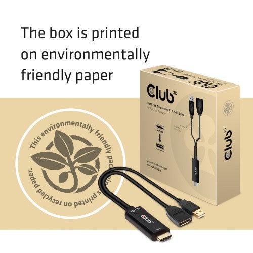 CLUB3D CAC-1331 video cable adapter 0.25 m HDMI DisplayPort Black