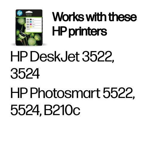 HP N9J73AE/364 Ink cartridge multi pack Bk,C,M,Y, 4x300 pages ISO/IEC 24711 Pack=4 for HP PhotoSmart B 110/C 309/D 5460/Plus/Premium
