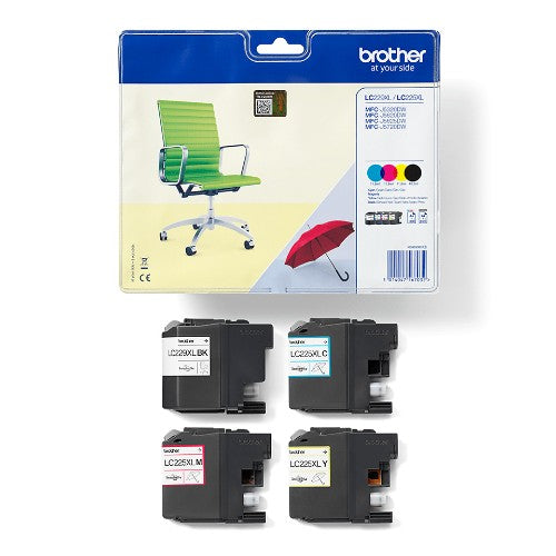 Brother LC-229XLVALBP Ink cartridge multi pack Bk,C,M,Y 2400pg + 3x1200pg Pack=4 for Brother MFC-J 5320