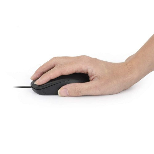 Manhattan Comfort II USB Wired Mouse, Black, 1000dpi, USB-A, Optical, Ambidextrous, Portable/Compact, Three Button with Scroll Wheel, Three Year Warranty