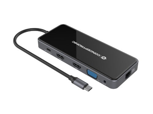 Conceptronic DONN15G notebook dock/port replicator Wired USB 3.2 Gen 1 (3.1 Gen 1) Type-C Grey
