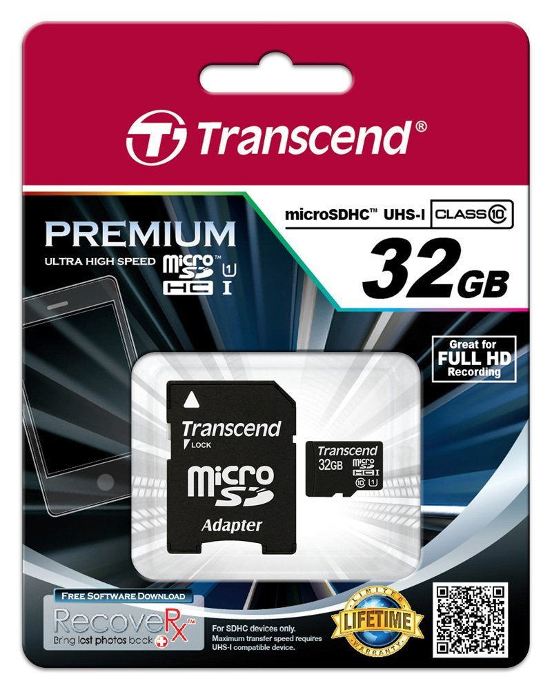 Transcend microSDXC/SDHC Class 10 UHS-I 32GB with Adapter