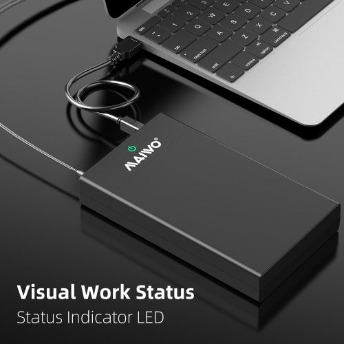 MAIWO USB3.0 to SATA 2.5/3.5 Inch SSD/HDD External Hard Drive Enclosure Transfer Speed Up to 5Gbps, Tool Free, Slide Deisign, Black