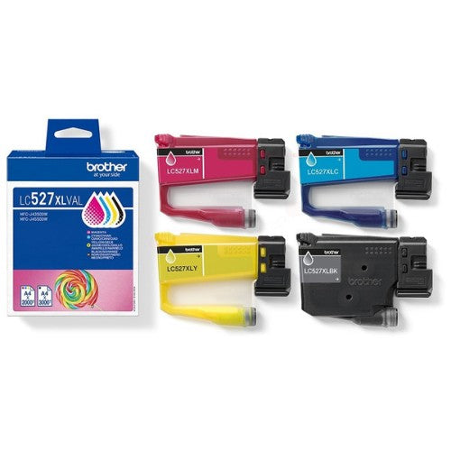 Brother LC-527XLVAL Ink cartridge multi pack Bk,C,M,Y high-capacity 3500pg + 3x2000 pg Pack=4 for Brother MFC-J 4350