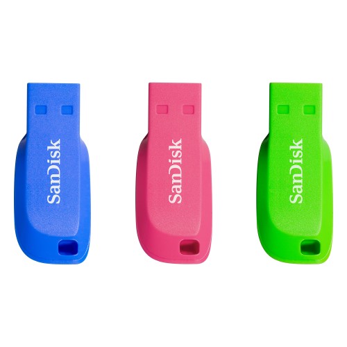 SanDisk Cruzer Blade 16GB USB flash drive USB Type-A 2.0 Blue, Green, Pink