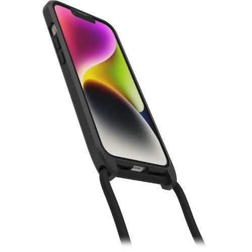 OtterBox React Necklace Case with MagSafe for iPhone 14 Plus, Ultra-Slim, Protective Case with Adjustable and Detachable Necklace Strap, Tested to Military Standard, Black