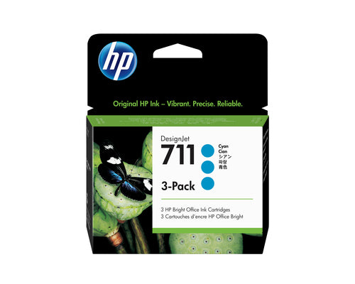 HP CZ134A/711 Ink cartridge cyan 29ml Pack=3 for HP DesignJet T 520
