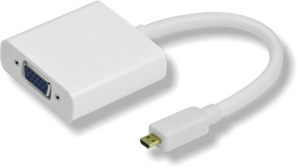 Microconnect HDMIDVGA video cable adapter 0.25 m HDMI Type D (Micro) VGA (D-Sub) White