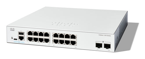 Cisco Catalyst 1200-16T-2G Smart Switch, 16 Port GE, 2x1GE SFP, Limited Lifetime Protection (C1200-16T-2G)
