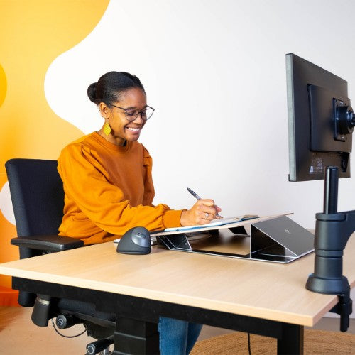 R-Go Tools Document holder R-Go Read2Write, suitable for reading and writing, ergonomic, with soft foam wrist rest, oak wood