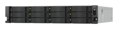 QNAP 2U 12-bay 3.5 SATA HDD NAS AMD Ryzen 7000 series 8C16T (boost up to 5.3 GHz) 32GB DDR5 non-ECC RAM (max. 128GB total) 2x M.2 2280 PCIe Gen5 x2 slots for SSD cache 2x 10GBASE-T + 2x 2.5 GbE RJ45 3 x PCIe Gen 4 expansion slots 2 x 550W redundant power