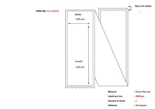 Capture CA-LB3045 printer label White