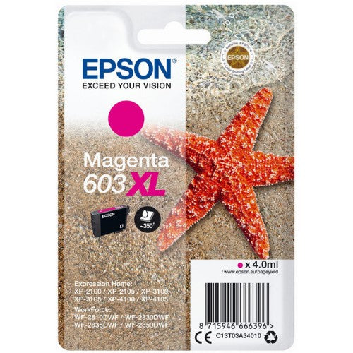 Epson C13T03A34010/603XL Ink cartridge magenta high-capacity, 350 pages 4ml for Epson XP 2100