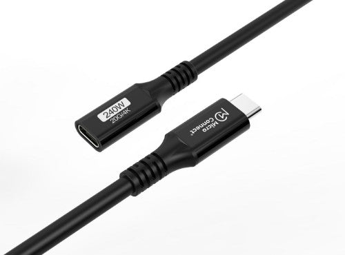 Microconnect USB3.2CC2EX USB cable USB 3.2 Gen 2x2 2 m USB C 20 Gbit/s 240 W Black