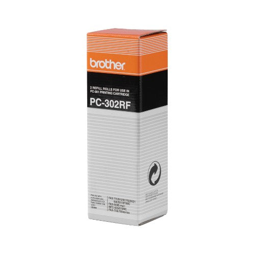 Brother PC-302RF Thermal-transfer roll, 2x230 pages Pack=2 for Brother Fax 910