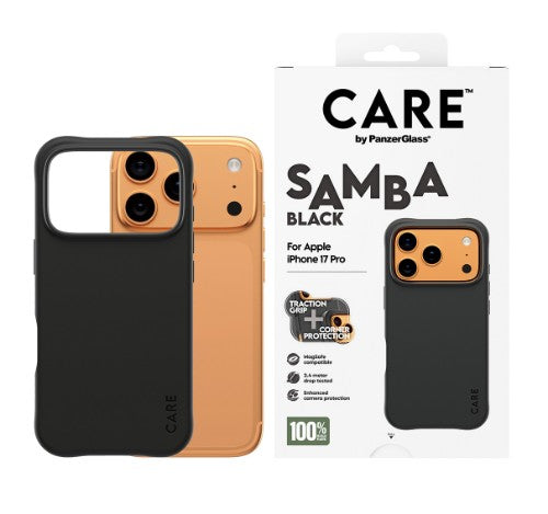 PanzerGlass CARE by ® Fashionable Case Samba Black w. MagSafe iPhone 17 Pro