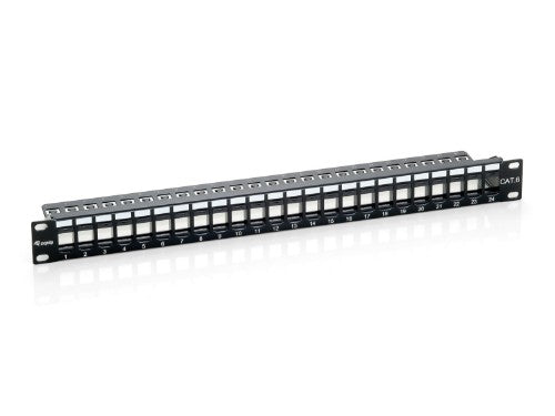 Equip 24-Port Keystone Cat.6 Unshielded Patch Panel, Black