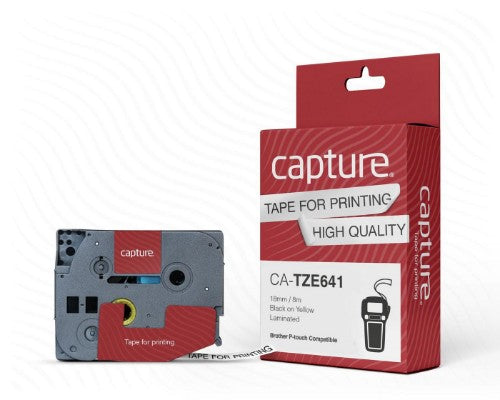 Capture CA-TZE641 label-making tape Black on yellow
