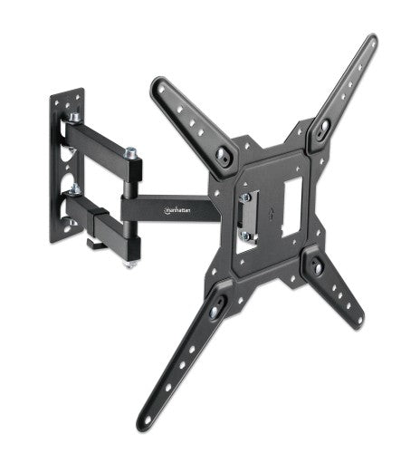 Manhattan Wall Mount for TV & Monitors (Full Motion), For screens 32" to 55", VESA compatability: all between 100x100mm and 400x400mm - check the dimensions of the four mounting holes on back of screen to ensure it fits, Max 30kg, Black, Bracket