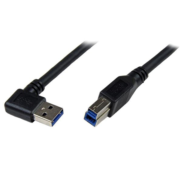 StarTech.com 1m Black SuperSpeed USB 3.0 Cable - Right Angle A to B - M/M