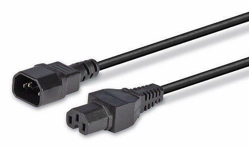 Lindy 2m IEC C14 to IEC C15 'Hot Condition' Power Cable, Black