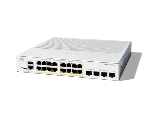Cisco Catalyst 1300-16P-4X Managed Switch, 16 Port GE, PoE, 4x10GE SFP+, Limited Lifetime Protection (C1300-16P-4X)