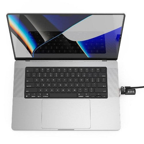 Compulocks Ledge Lock Adapter for MacBook Pro 16" M1, M2 & M3 with Combination Cable Lock Silver