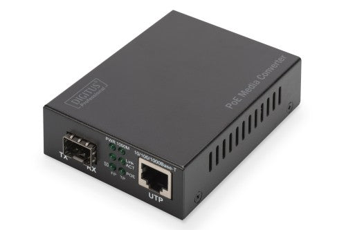 Digitus Gigabit PoE media converter, RJ45 / SFP, PSE