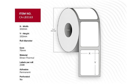 Capture CA-LB3163 printer label White