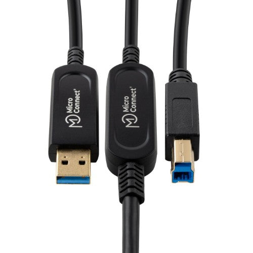 Microconnect MC-USB3.0AB20OP USB cable USB 3.2 Gen 2 (3.1 Gen 2) 20 m USB A USB B Black