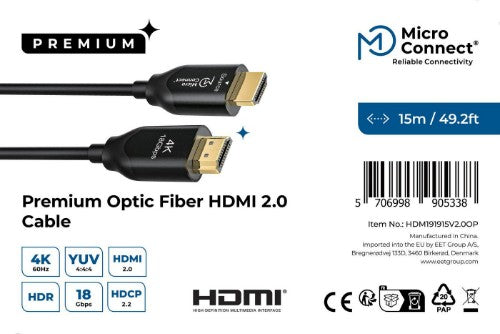 Microconnect Premium Optic HDMI Cable 15m