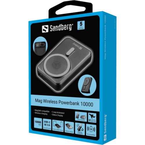 Sandberg Magnet Wireless Powerbank 10000